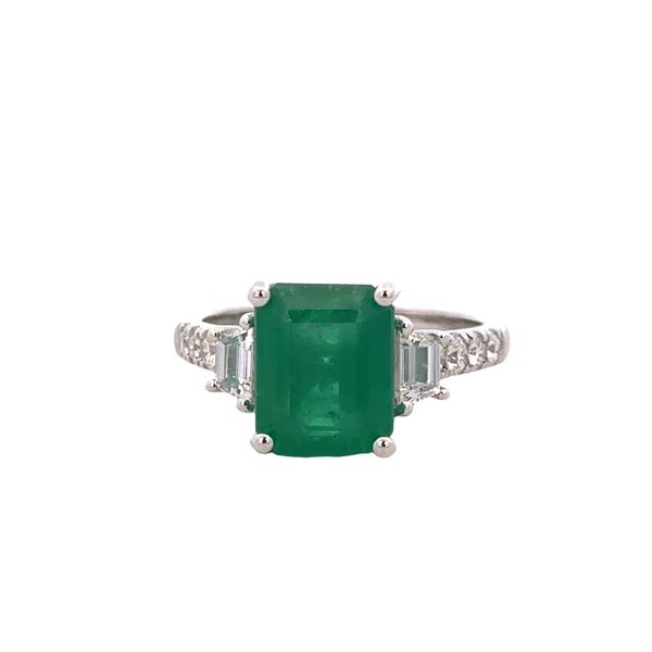 14k White Gold Emerald & Diamond Ring – Size 7 Perry's Diamonds & Estate Jewelry Charlotte, NC