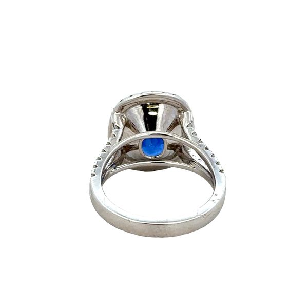 14k White Gold Sapphire & Diamond Halo Ring – Size 7.5 Image 3 Perry's Diamonds & Estate Jewelry Charlotte, NC