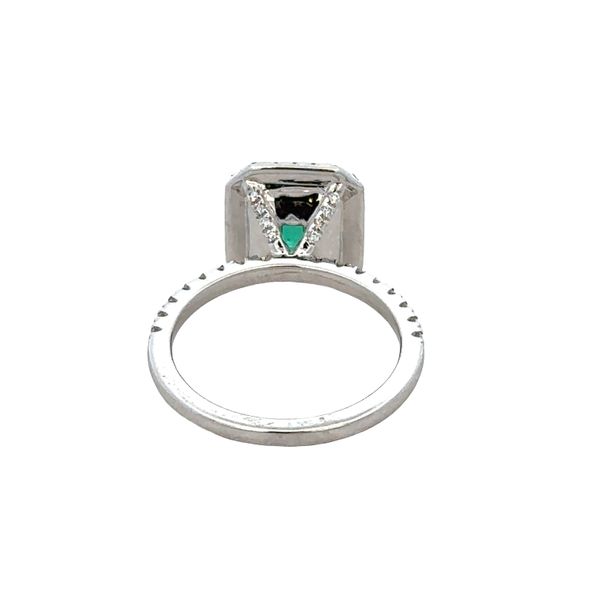14k White Gold Emerald & Diamond Halo Ring – Size 7.5 Image 3 Perry's Diamonds & Estate Jewelry Charlotte, NC