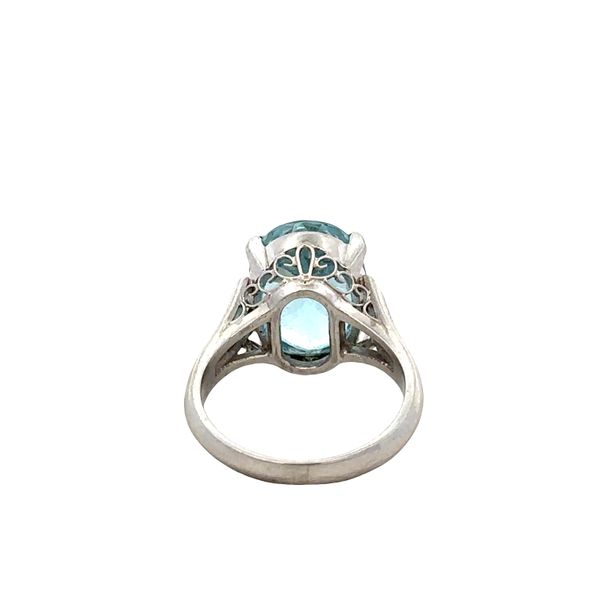 Platinum Oval Aquamarine Ring – Size 7 Image 3 Perry's Diamonds & Estate Jewelry Charlotte, NC