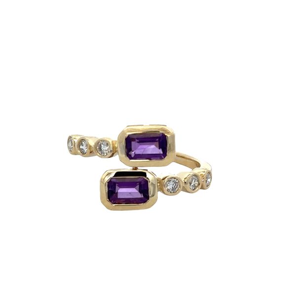 14k Yellow Gold Amethyst & Diamond Bypass Ring – Size 7 Perry's Diamonds & Estate Jewelry Charlotte, NC