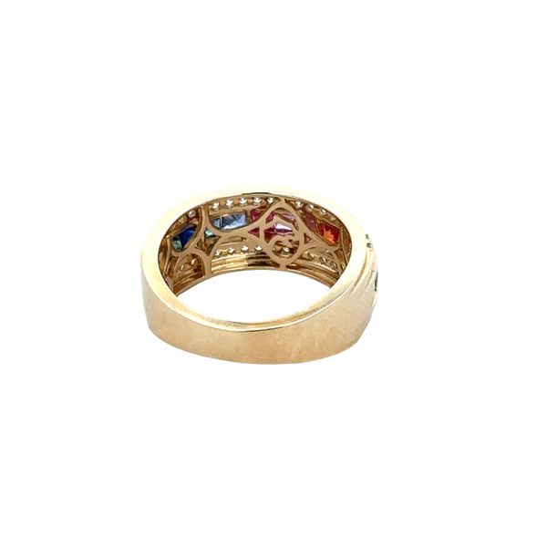14k Yellow Gold Multi Color Sapphire & Diamond Band – Size 7 Image 3 Perry's Diamonds & Estate Jewelry Charlotte, NC