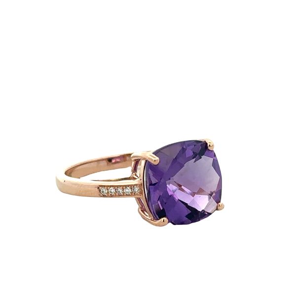 14k Yellow Gold Amethyst & Diamond Ring – Size 7.25 Image 2 Perry's Diamonds & Estate Jewelry Charlotte, NC