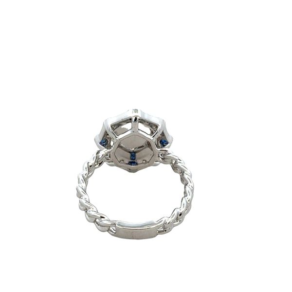 14k White Gold Opal, Sapphire & Diamond Halo Ring – Size 7.25 Image 3 Perry's Diamonds & Estate Jewelry Charlotte, NC
