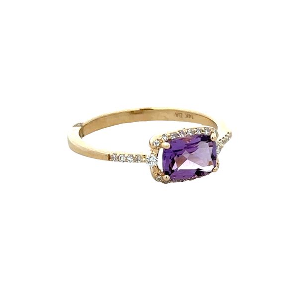 14k Yellow Gold Amethyst & Diamond Halo Ring – Size 6.5 Image 2 Perry's Diamonds & Estate Jewelry Charlotte, NC