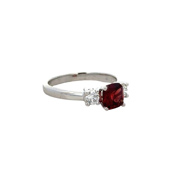 14k White Gold Garnet & Diamond Ring – Size 6.5 Image 2 Perry's Diamonds & Estate Jewelry Charlotte, NC