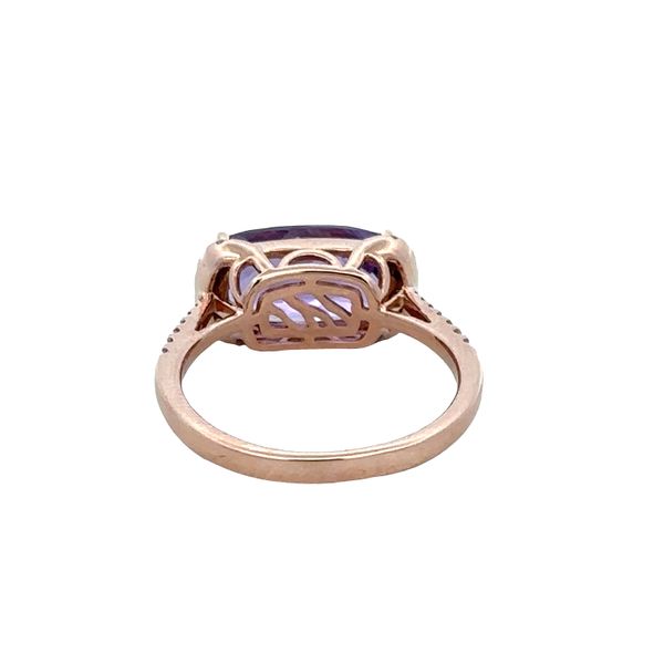 14k Rose Gold East-West Amethyst & Diamond Ring – Size 7 Image 3 Perry's Diamonds & Estate Jewelry Charlotte, NC