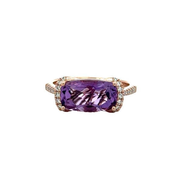14k Rose Gold East-West Amethyst & Diamond Ring – Size 7 Perry's Diamonds & Estate Jewelry Charlotte, NC