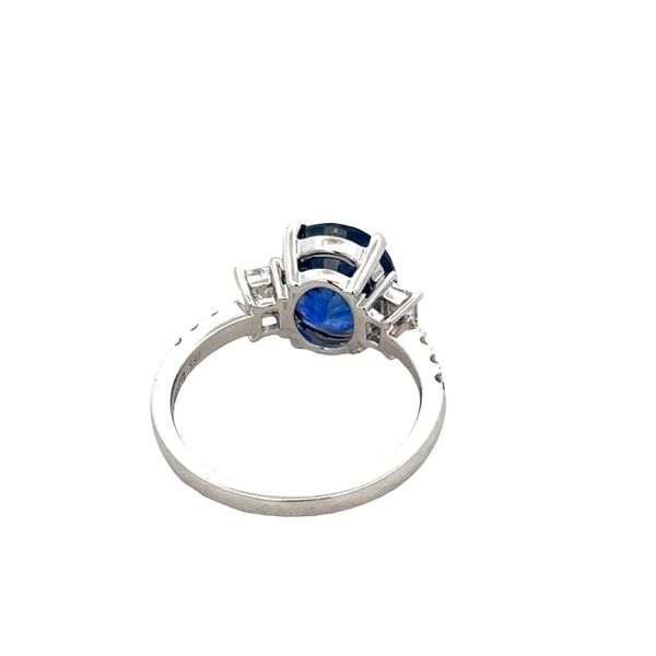 18k White Gold Sapphire & Diamond Three-Stone Ring – Size 7.25 Image 3 Perry's Diamonds & Estate Jewelry Charlotte, NC