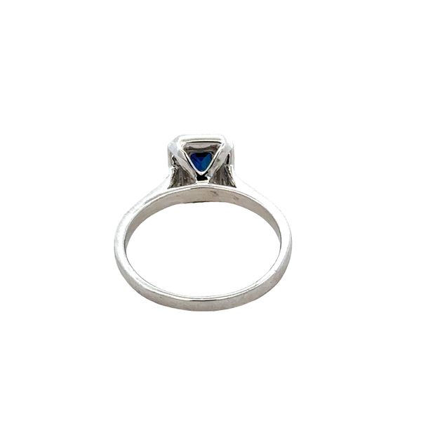 14k White Gold Emerald Cut Sapphire & Diamond Geometric Ring – Size 7 Image 3 Perry's Diamonds & Estate Jewelry Charlotte, NC