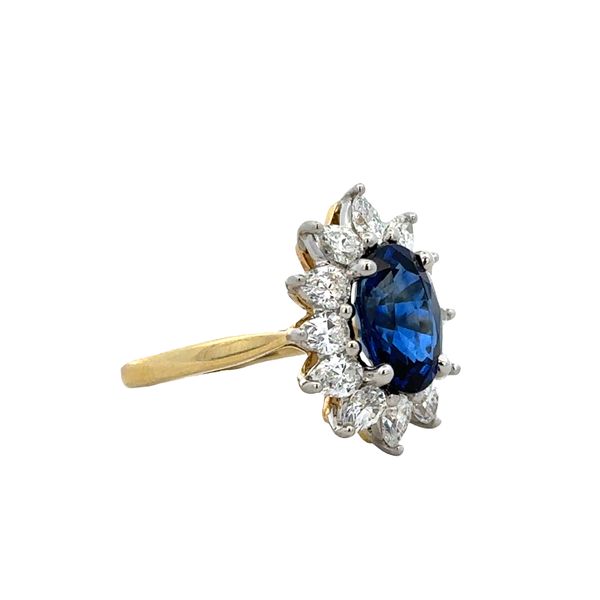 Estate Barnett Robinson Platinum & 18k Yellow Gold Sapphire & Diamond Ring – Size 6 Image 2 Perry's Diamonds & Estate Jewelry Charlotte, NC