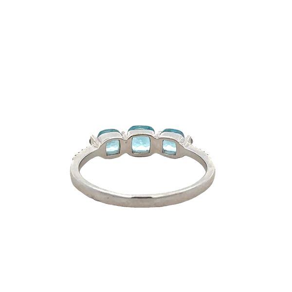 Blue Topaz and Diamond Band Ring in White Gold Image 3 Perry's Diamonds & Estate Jewelry Charlotte, NC