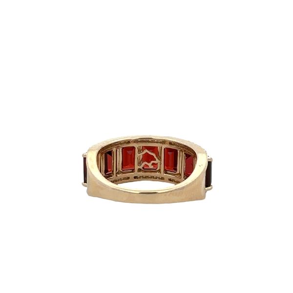 14k Yellow Gold Garnet & Diamond Band Ring – Size 7.25 Image 3 Perry's Diamonds & Estate Jewelry Charlotte, NC