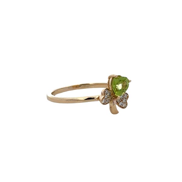 14k Yellow Gold Peridot & Diamond Clover Ring – Size 7 Image 2 Perry's Diamonds & Estate Jewelry Charlotte, NC
