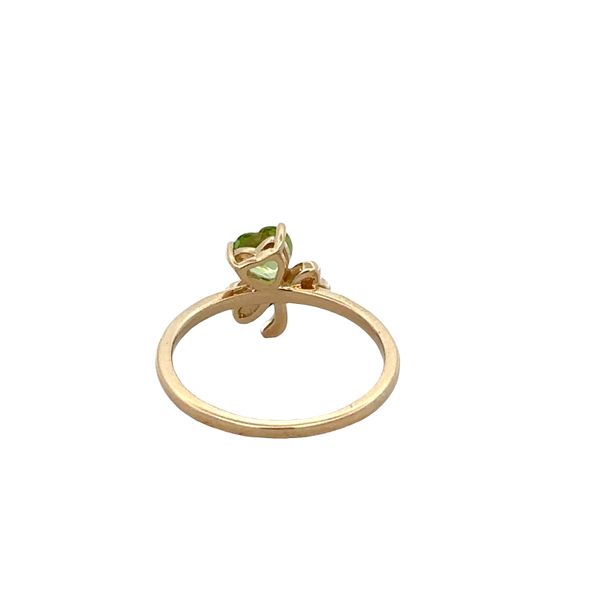 14k Yellow Gold Peridot & Diamond Clover Ring – Size 7 Image 3 Perry's Diamonds & Estate Jewelry Charlotte, NC