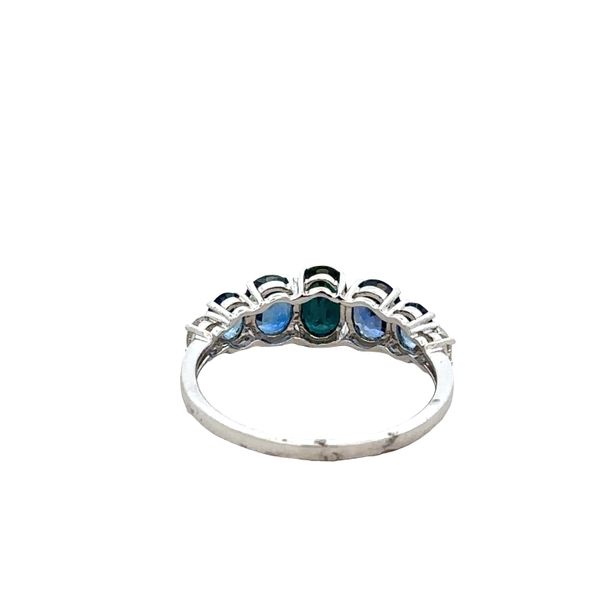 14k White Gold Sapphire & Diamond Graduated Band Ring – Size 7 Image 3 Perry's Diamonds & Estate Jewelry Charlotte, NC
