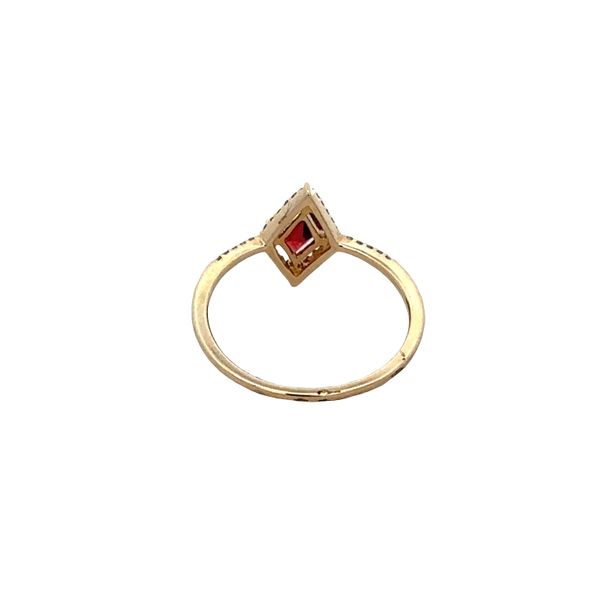 14k Yellow Gold Garnet & Diamond Kite-Shaped Ring – Size 6.5 Image 3 Perry's Diamonds & Estate Jewelry Charlotte, NC