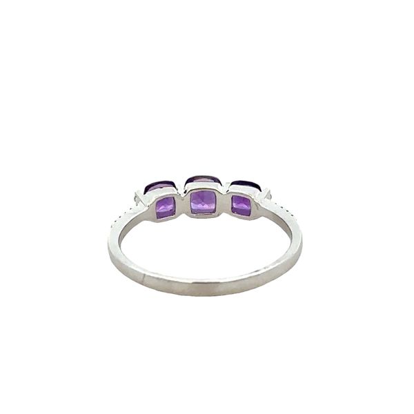 Amethyst and Diamond Band Ring in White Gold Image 3 Perry's Diamonds & Estate Jewelry Charlotte, NC