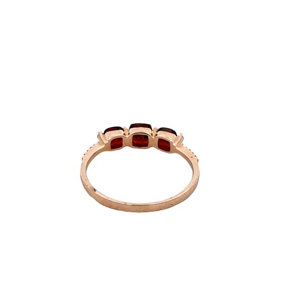 14k Yellow Gold Garnet & Diamond Band Ring – Size 6.5 Image 2 Perry's Diamonds & Estate Jewelry Charlotte, NC