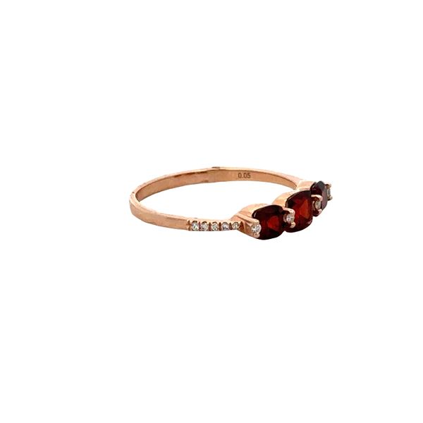 14k Yellow Gold Garnet & Diamond Band Ring – Size 6.5 Image 3 Perry's Diamonds & Estate Jewelry Charlotte, NC