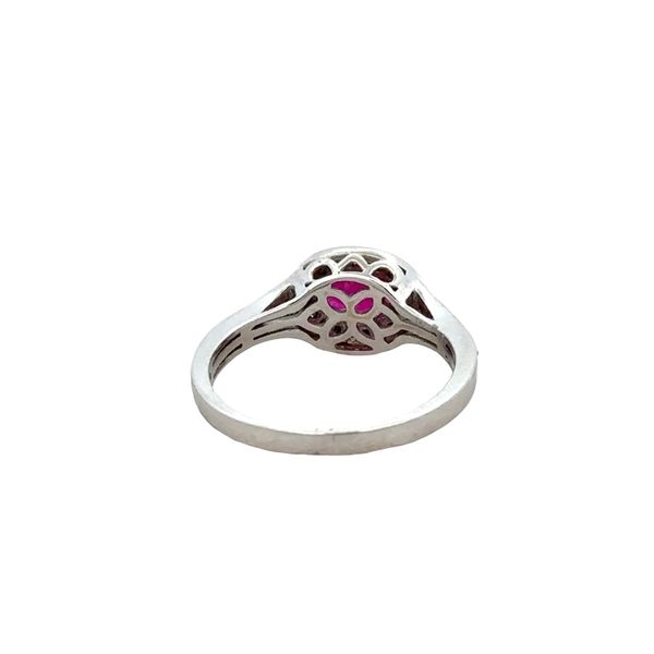 14k White Gold Ruby & Diamond Halo Ring – Size 7 Image 3 Perry's Diamonds & Estate Jewelry Charlotte, NC
