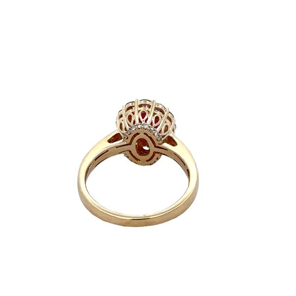 14k Yellow Gold Ruby & Diamond Halo Ring – Size 7 Image 3 Perry's Diamonds & Estate Jewelry Charlotte, NC
