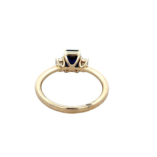 14k Yellow Gold Sapphire & Diamond Three-Stone Ring – Size 7 Image 3 Perry's Diamonds & Estate Jewelry Charlotte, NC