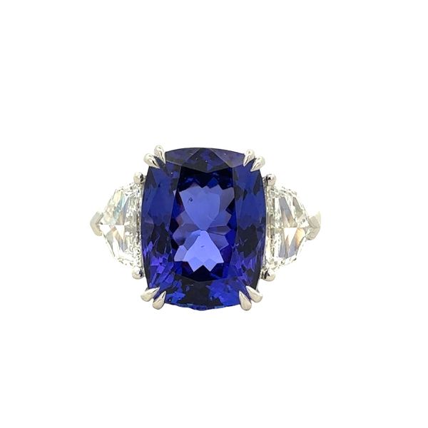 Platinum Tanzanite & Diamond Three-Stone Statement Ring – Size 7 Perry's Diamonds & Estate Jewelry Charlotte, NC