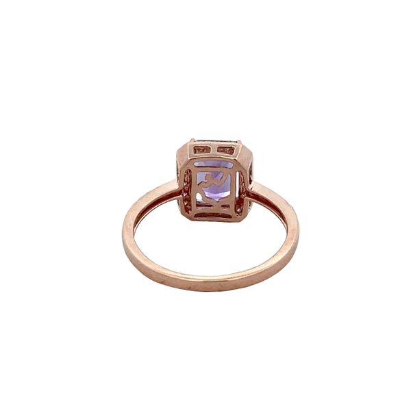 14k Rose Gold Amethyst & Diamond Halo Ring – Size 7 Image 3 Perry's Diamonds & Estate Jewelry Charlotte, NC