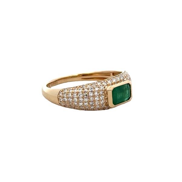 14k Yellow Gold Emerald & Diamond Ring – Size 7 Image 2 Perry's Diamonds & Estate Jewelry Charlotte, NC