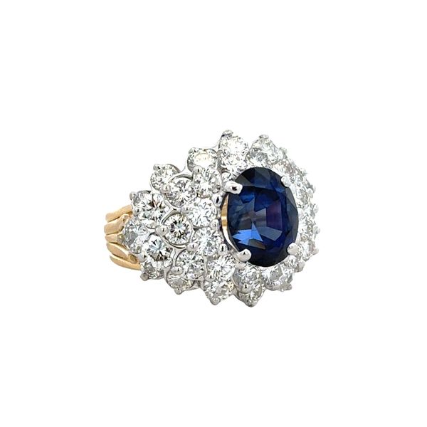 18k Two Tone Gold Sapphire & Diamond Ring – Size 5 Image 4 Perry's Diamonds & Estate Jewelry Charlotte, NC