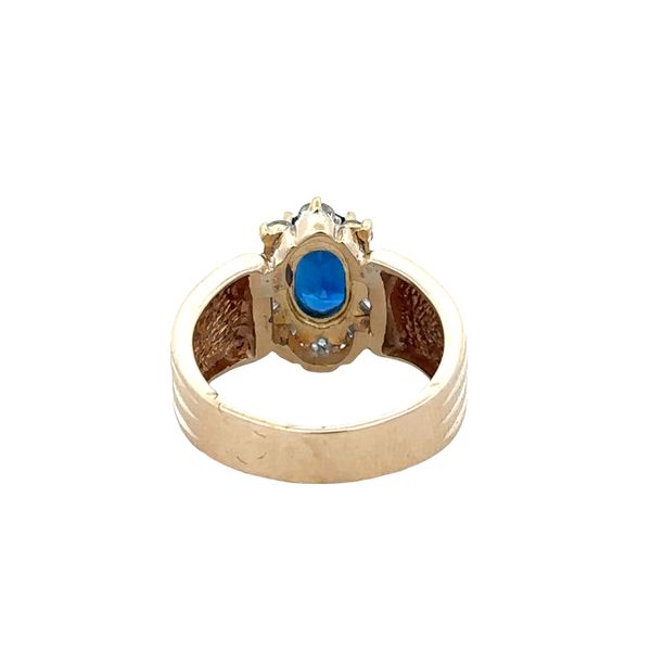 18k Yellow Gold Sapphire & Diamond Halo Ring – Size 6 Image 3 Perry's Diamonds & Estate Jewelry Charlotte, NC