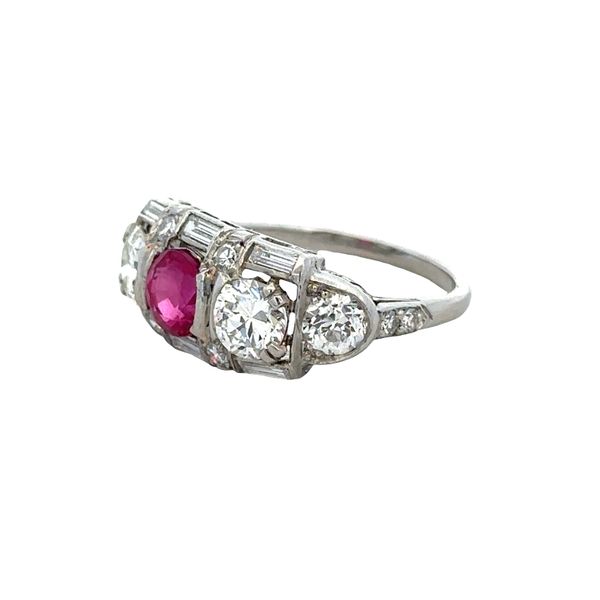 Antique Art Deco Platinum Ruby & Diamond Ring – Size 6 Image 3 Perry's Diamonds & Estate Jewelry Charlotte, NC