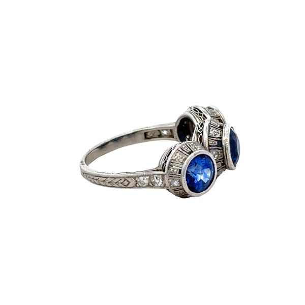 Antique Art Deco Platinum Sapphire & Diamond Ring – Circa 1920s – Size 6.5 Image 3 Perry's Diamonds & Estate Jewelry Charlotte, NC