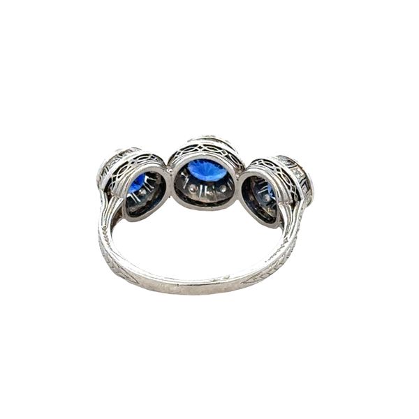 Antique Art Deco Platinum Sapphire & Diamond Ring – Circa 1920s – Size 6.5 Image 4 Perry's Diamonds & Estate Jewelry Charlotte, NC