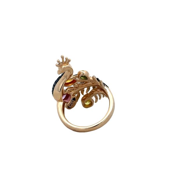 Estate Effy 14k Yellow Gold Multi-Color Sapphire Peacock Ring – Size 7 Image 3 Perry's Diamonds & Estate Jewelry Charlotte, NC