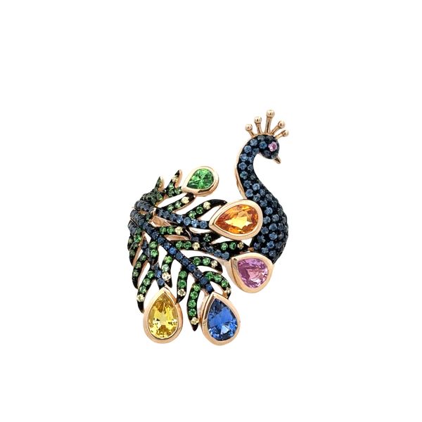 Estate Effy 14k Yellow Gold Multi-Color Sapphire Peacock Ring – Size 7 Perry's Diamonds & Estate Jewelry Charlotte, NC