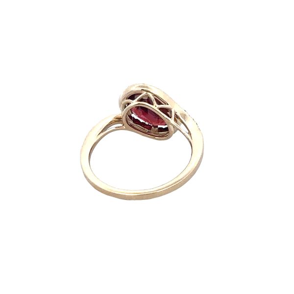 14k Yellow Gold Garnet & Diamond Bypass Ring – Size 7 Image 3 Perry's Diamonds & Estate Jewelry Charlotte, NC