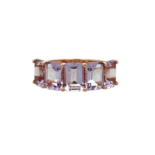 14k Rose Gold Five-Stone Emerald-Cut Amethyst Band – Size 6.75 Perry's Diamonds & Estate Jewelry Charlotte, NC