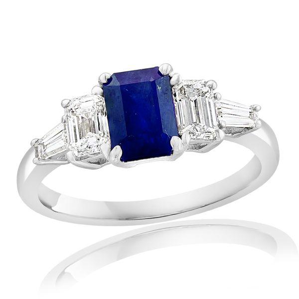 Platinum Emerald Cut Sapphire & Diamond Ring – Size 6.5 Perry's Diamonds & Estate Jewelry Charlotte, NC
