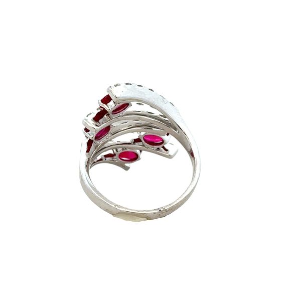 18k White Gold Ruby & Diamond Openwork Ring – Size 6 Image 3 Perry's Diamonds & Estate Jewelry Charlotte, NC