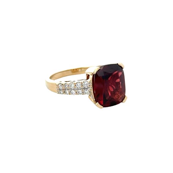 14k Yellow Gold Garnet & Diamond Ring – Size 7.25 Image 2 Perry's Diamonds & Estate Jewelry Charlotte, NC