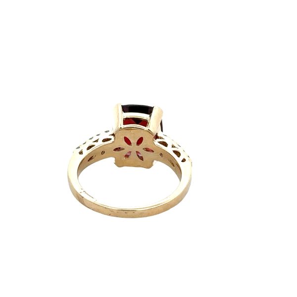 14k Yellow Gold Garnet & Diamond Ring – Size 7.25 Image 3 Perry's Diamonds & Estate Jewelry Charlotte, NC