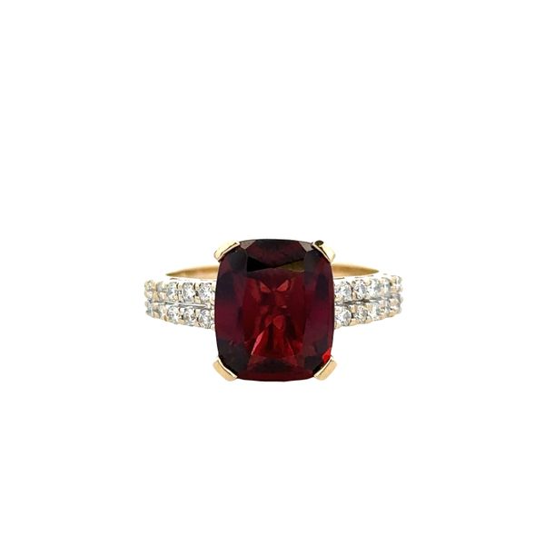 14k Yellow Gold Garnet & Diamond Ring – Size 7.25 Perry's Diamonds & Estate Jewelry Charlotte, NC