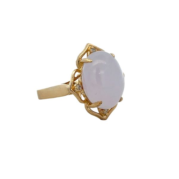 14k Yellow Gold Lavender Jadeite & Diamond Ring – Size 7 Image 2 Perry's Diamonds & Estate Jewelry Charlotte, NC
