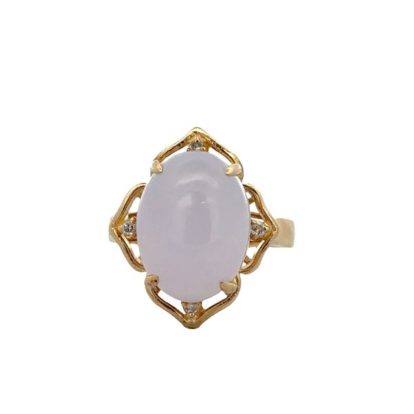 14k Yellow Gold Lavender Jadeite & Diamond Ring – Size 7 Perry's Diamonds & Estate Jewelry Charlotte, NC