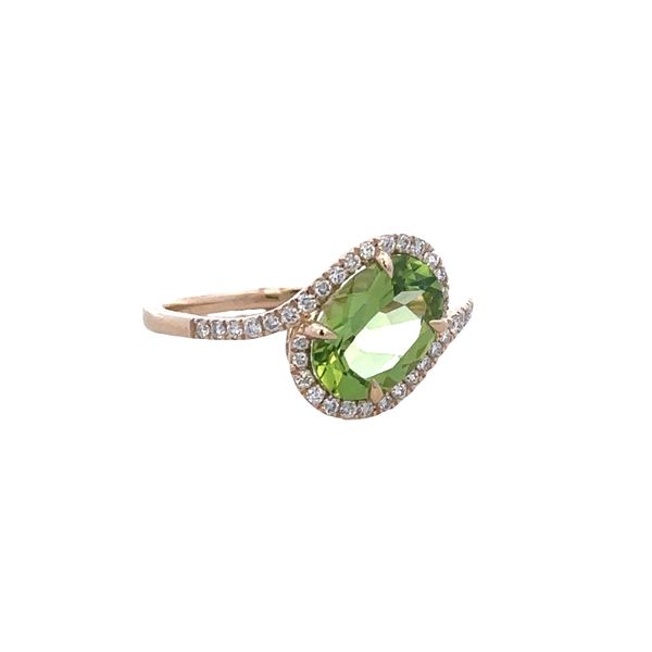 14k Yellow Gold Peridot & Diamond Bypass Ring – Size 7 Image 2 Perry's Diamonds & Estate Jewelry Charlotte, NC