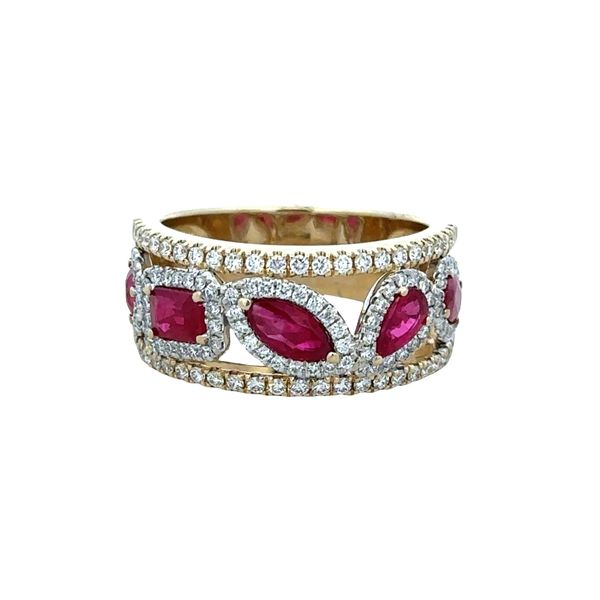 14k Two-Tone Gold Pink Tourmaline & Diamond Openwork Band – Size 6.5 Perry's Diamonds & Estate Jewelry Charlotte, NC