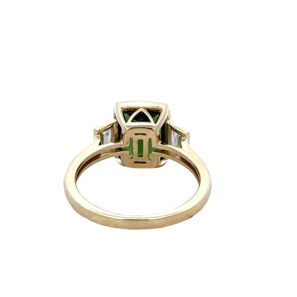 14k Yellow Gold Green Tourmaline & Trapezoid Diamond Ring – Size 6.75 Image 3 Perry's Diamonds & Estate Jewelry Charlotte, NC
