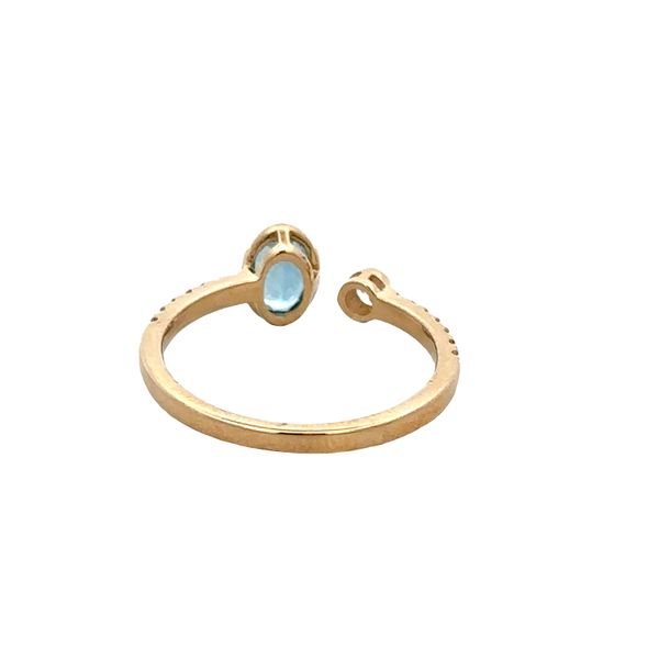 14k Yellow Gold Aquamarine & Diamond Bypass Ring – Size 6.75 Image 3 Perry's Diamonds & Estate Jewelry Charlotte, NC